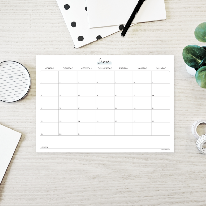 Monatsplaner quer 2026