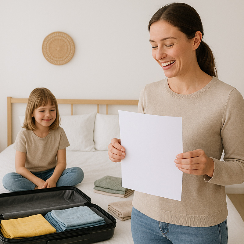 Koffer packen mit Liste